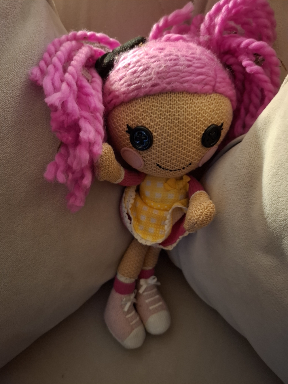 Lalaloopsy 5 Inc Plush Knit Doll with Pink Hair and Yellow Dress